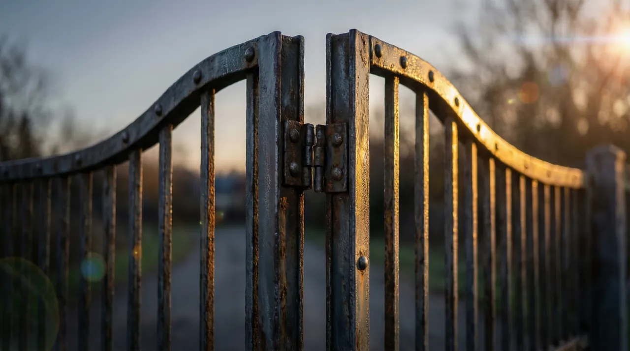 Half-open gates symbolizing partial readiness