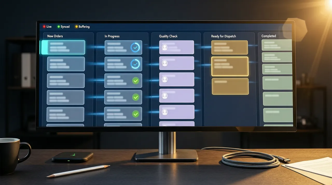 Dashboard with leads distributed across status columns