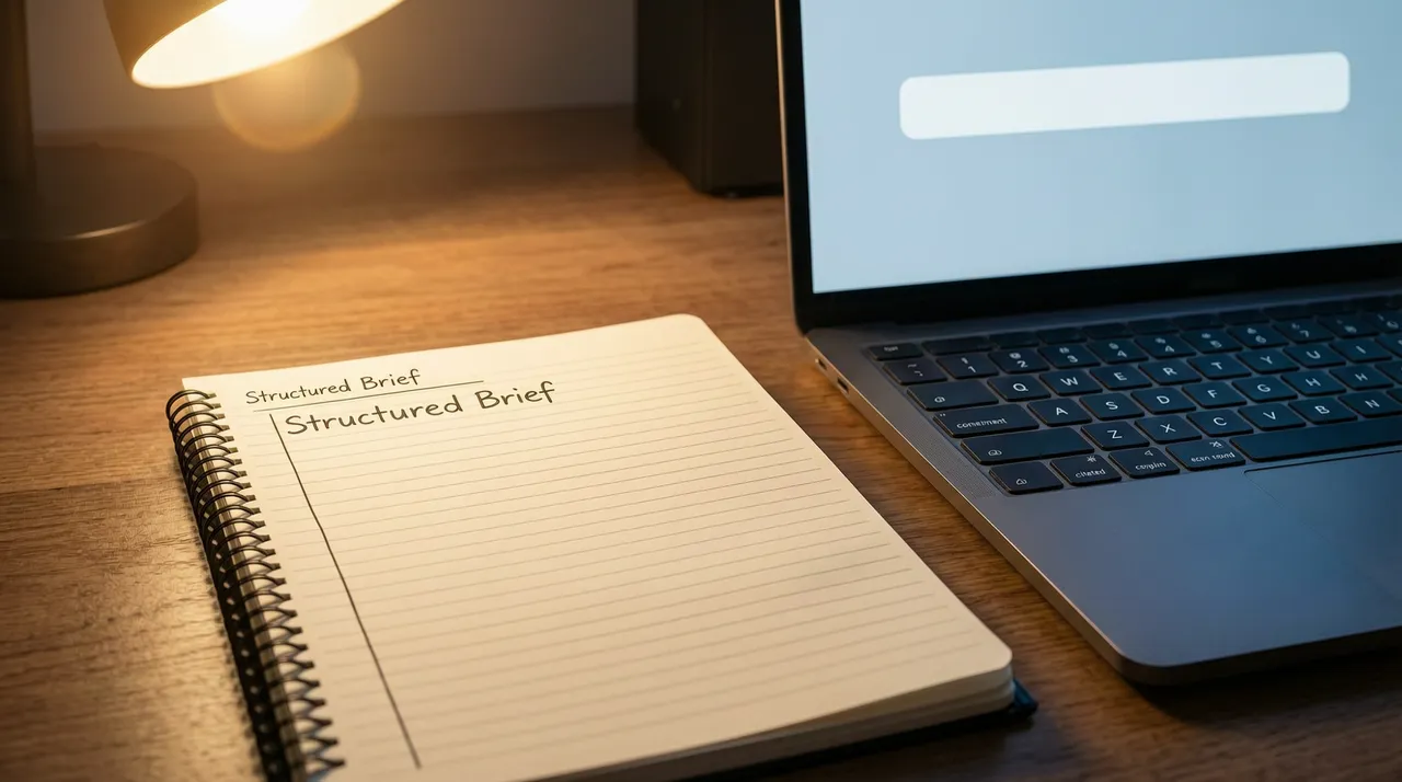 Structured notes next to an empty chat field