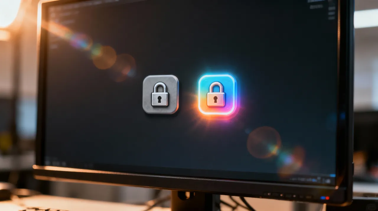 Blocked and active icons side by side on the screen