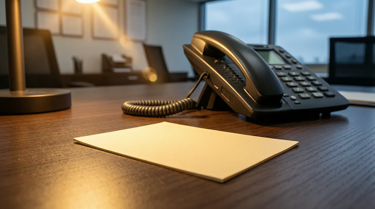 Stoldagi telefon yonidagi yonayotgan mijoz kartochkasi