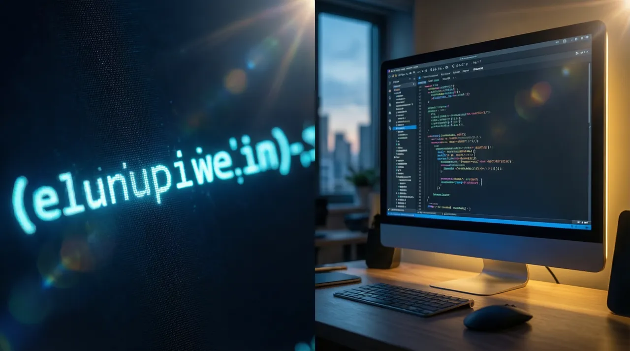 Magnified line of code next to a full editor screen